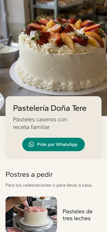 Pastelería, tarjeta clara